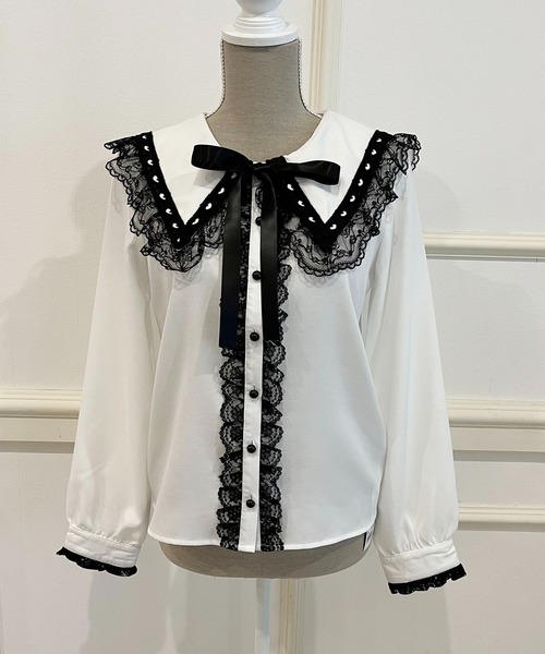 MA*RS(アメーバーマーズ)の「ハートレース配色ブラウス(シャツ/ブラウス・レディース・ホワイト/ピンク/ブラック・FREE)」の19枚目の写真