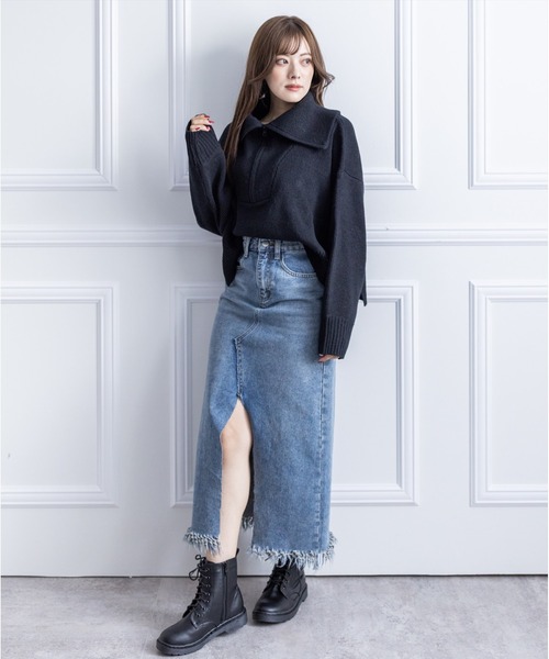 clear（クリア）の「スリット入りデニムロングスカート（デニムスカート・レディース・ベージュ/ブルー・S/M）」の18枚目の写真