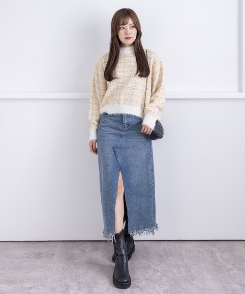 clear（クリア）の「スリット入りデニムロングスカート（デニムスカート・レディース・ベージュ/ブルー・S/M）」の12枚目の写真