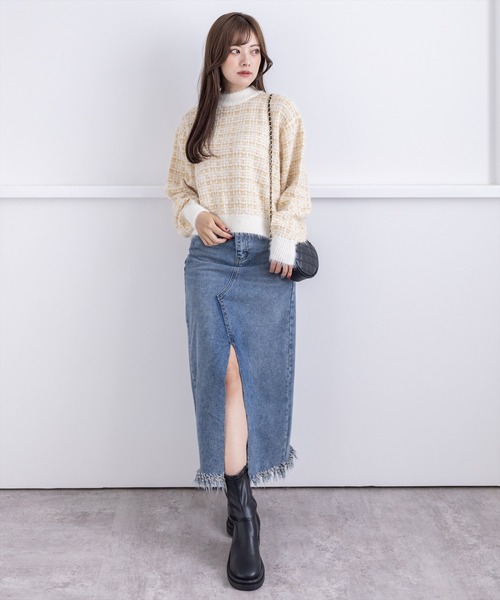 clear（クリア）の「スリット入りデニムロングスカート（デニムスカート・レディース・ベージュ/ブルー・S/M）」の14枚目の写真