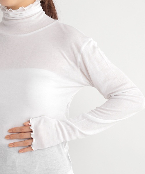 Andemiu（アンデミュウ）の「カットリブタートル180544（Tシャツ/カットソー・レディース・ブラック/グレー/オフホワイト・FREE）」の17枚目の写真