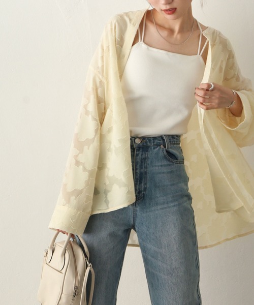 Chillfar（チルファー）の「シアージャガードシャツ（シャツ/ブラウス・レディース・アイボリー/ブラック/ピンク/グリーン・MEDIUM/LARGE）」の6枚目の写真