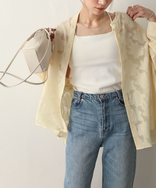 Chillfar（チルファー）の「シアージャガードシャツ（シャツ/ブラウス・レディース・アイボリー/ブラック/ピンク/グリーン・MEDIUM/LARGE）」の5枚目の写真