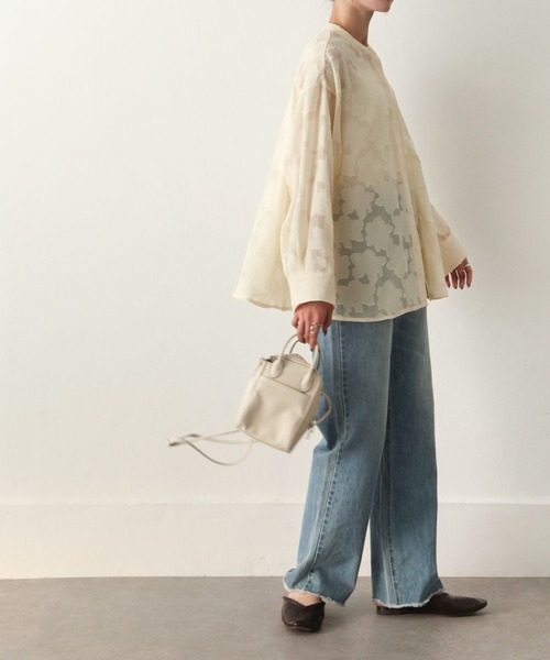 Chillfar（チルファー）の「シアージャガードシャツ（シャツ/ブラウス・レディース・アイボリー/ブラック/ピンク/グリーン・MEDIUM/LARGE）」の13枚目の写真