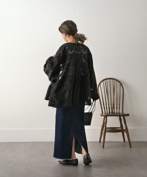 Chillfar（チルファー）の「シアージャガードシャツ（シャツ/ブラウス・レディース・アイボリー/ブラック/ピンク/グリーン・MEDIUM/LARGE）」の18枚目の写真