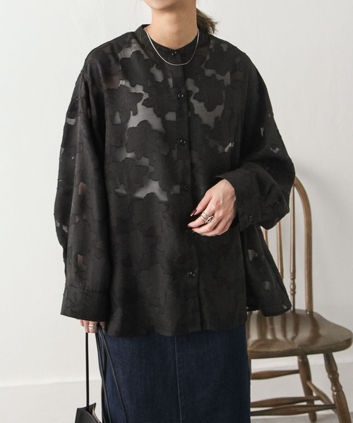 Chillfar（チルファー）の「シアージャガードシャツ（シャツ/ブラウス・レディース・アイボリー/ブラック/ピンク/グリーン・MEDIUM/LARGE）」の19枚目の写真