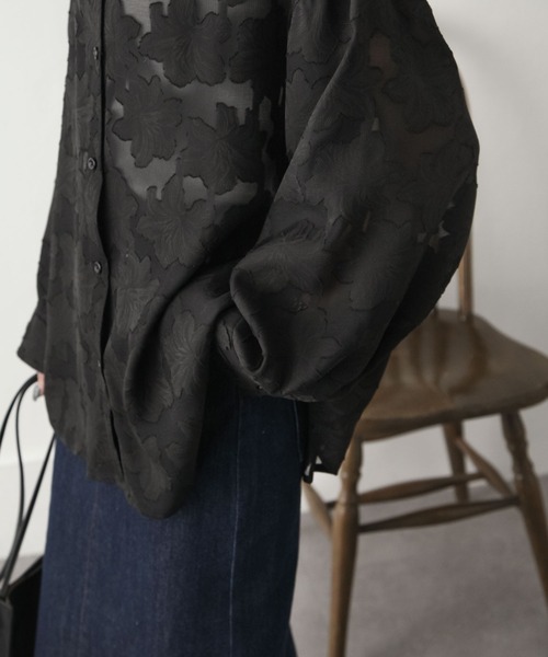 Chillfar（チルファー）の「シアージャガードシャツ（シャツ/ブラウス・レディース・アイボリー/ブラック/ピンク/グリーン・MEDIUM/LARGE）」の21枚目の写真