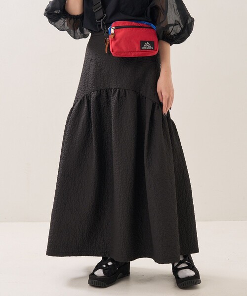 FREAK'S STORE(フリークスストア)の「フクレジャガードラウンドティアードスカート(スカート・レディース・ブラック/オフホワイト・SMALL/MEDIUM)」の20枚目の写真