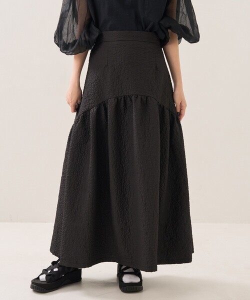 FREAK'S STORE(フリークスストア)の「フクレジャガードラウンドティアードスカート(スカート・レディース・ブラック/オフホワイト・SMALL/MEDIUM)」の22枚目の写真