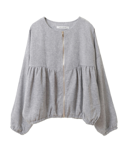 【セール】【ツィードヨーク切り替えギャザーブルゾン】（ブルゾン）｜MELROSE claire（メルローズ クレール）