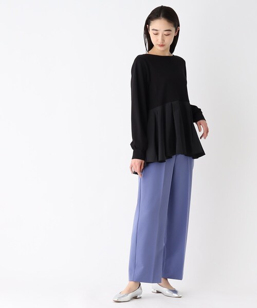 OPAQUE.CLIP（オペークドットクリップ）の「◆ドッキングペプラム カットソー（Tシャツ/カットソー・レディース・オフホワイト/ブラック/ライトベージュ・38/40/42）」の15枚目の写真