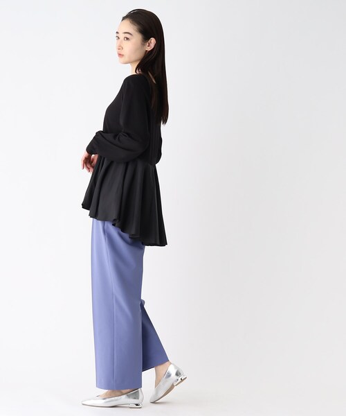 OPAQUE.CLIP（オペークドットクリップ）の「◆ドッキングペプラム カットソー（Tシャツ/カットソー・レディース・オフホワイト/ブラック/ライトベージュ・38/40/42）」の16枚目の写真