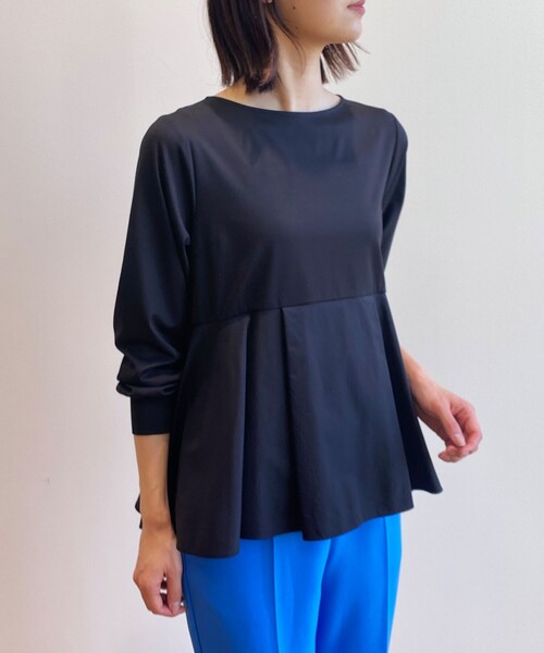 OPAQUE.CLIP（オペークドットクリップ）の「◆ドッキングペプラム カットソー（Tシャツ/カットソー・レディース・オフホワイト/ブラック/ライトベージュ・38/40/42）」の20枚目の写真