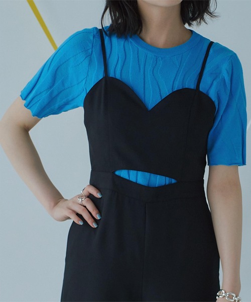 miette(ミエット)の「カットアウトデザインサロペット(つなぎ/オールインワン・レディース・パープル/ブラック・FREE)」の13枚目の写真