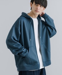 オーバーサイズ フルジップパーカー テックダンボール
