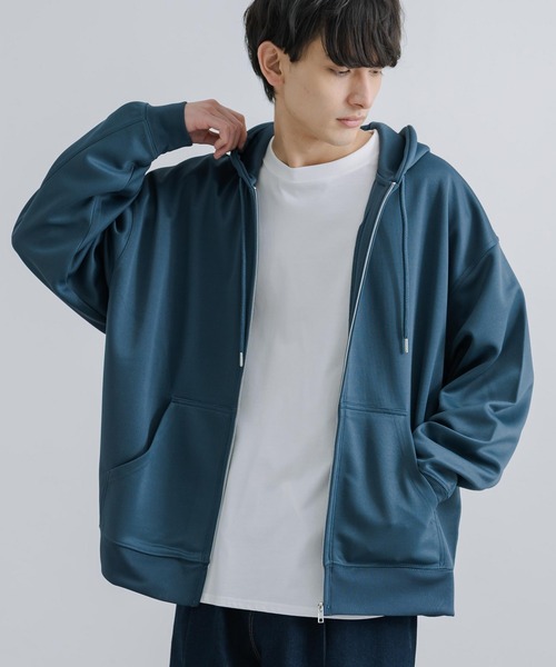 Rocky Monroe(ロッキーモンロー)の「オーバーサイズ フルジップパーカー テックダンボール(パーカー・メンズ・ライトグレー/ブラック/モカ/ブルーグリーン・M/L)」の17枚目の写真