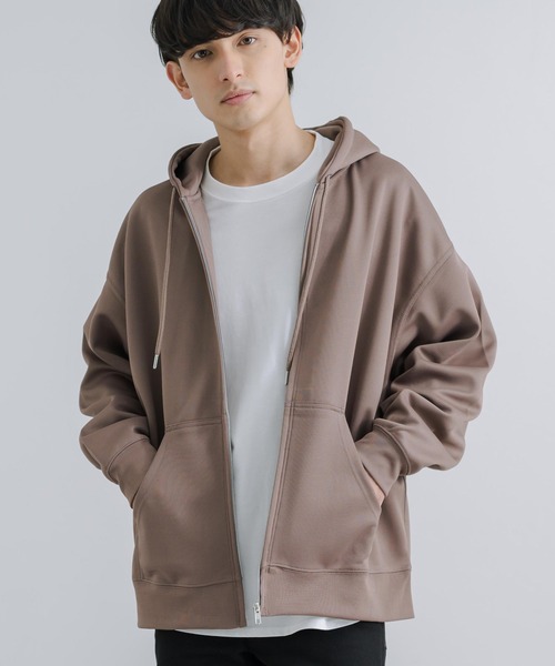 Rocky Monroe(ロッキーモンロー)の「オーバーサイズ フルジップパーカー テックダンボール(パーカー・メンズ・ライトグレー/ブラック/モカ/ブルーグリーン・M/L)」の13枚目の写真