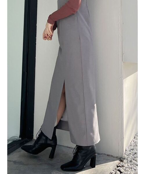 MERCURYDUO(マーキュリーデュオ)の「シアーニットセットキャミワンピース(ワンピース・レディース・ベージュ/グレー・SMALL/MEDIUM)」の3枚目の写真