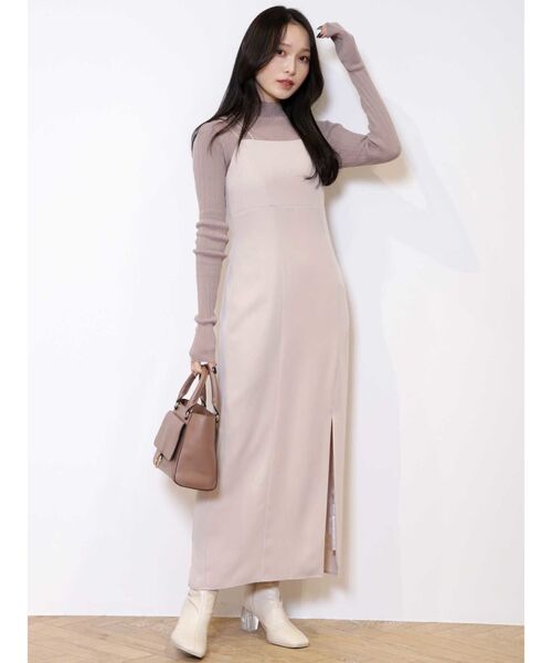 MERCURYDUO(マーキュリーデュオ)の「シアーニットセットキャミワンピース(ワンピース・レディース・ベージュ/グレー・SMALL/MEDIUM)」の12枚目の写真