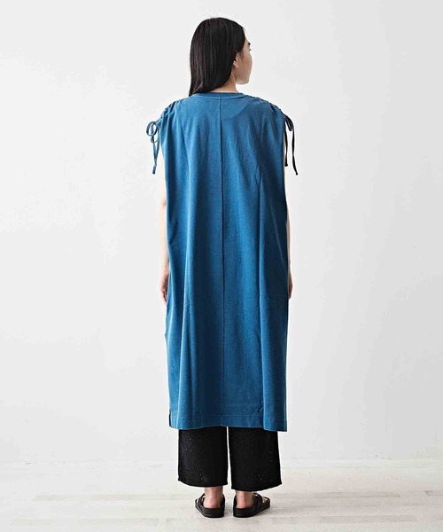 TOBILA（トビラ）の「無地コットン天竺コード刺繍ワンピース（ワンピース・レディース・スミクロ/オレンジ/ブルー・M）」の15枚目の写真