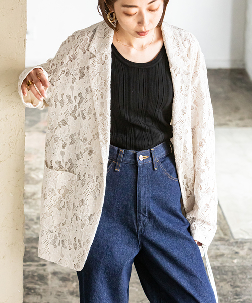 Noble（ノーブル）の「レースオーバージャケット（テーラード