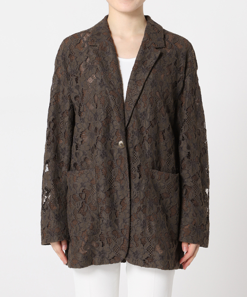 美品　NOBLEノーブル　シースルーオーバーサイズテーラードジャケット NOBLE シースルーオーバーサイズテーラードジャケット Noble（ノーブル