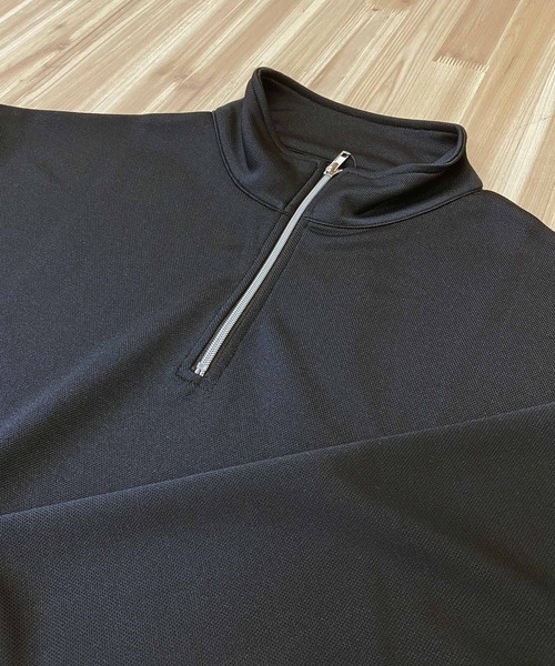 TopIsm(トップイズム)の「TECHダンボール素材 無地 ハーフZIPスウェット(スウェット・メンズ・ブルーグリーン/ブラック/ライトグレー/モカ・M/L)」の7枚目の写真