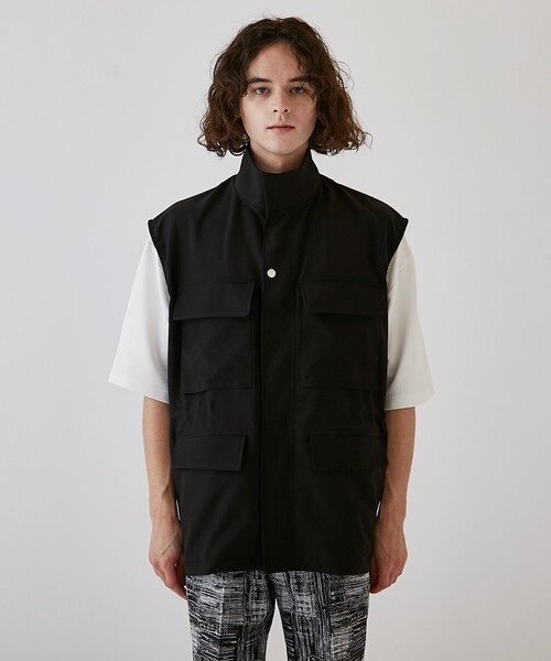 tk.TAKEO KIKUCHI(ティーケータケオキクチ)の「◆スタンドミリタリーベスト(ベスト・メンズ・ブラック/ホワイト・88)」の16枚目の写真