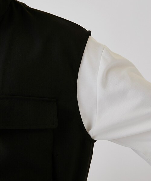 tk.TAKEO KIKUCHI(ティーケータケオキクチ)の「◆スタンドミリタリーベスト(ベスト・メンズ・ブラック/ホワイト・88)」の9枚目の写真