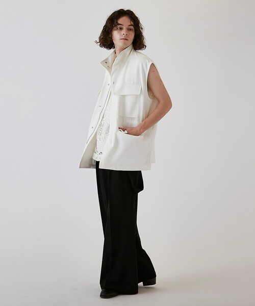 tk.TAKEO KIKUCHI(ティーケータケオキクチ)の「◆スタンドミリタリーベスト(ベスト・メンズ・ブラック/ホワイト・88)」の8枚目の写真