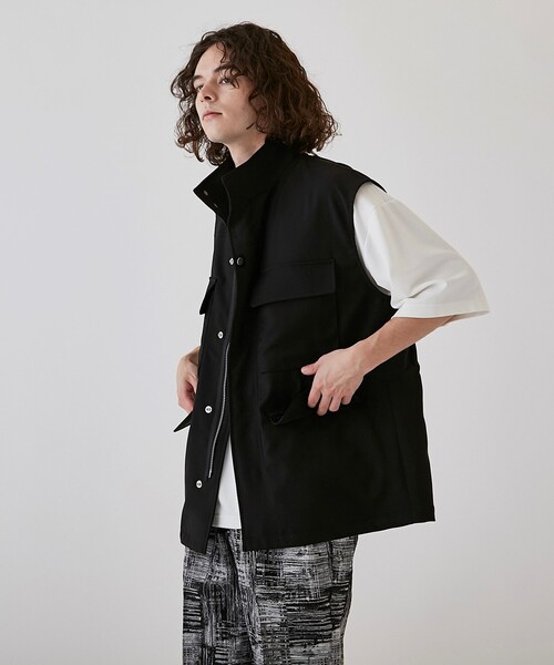 tk.TAKEO KIKUCHI(ティーケータケオキクチ)の「◆スタンドミリタリーベスト(ベスト・メンズ・ブラック/ホワイト・88)」の18枚目の写真