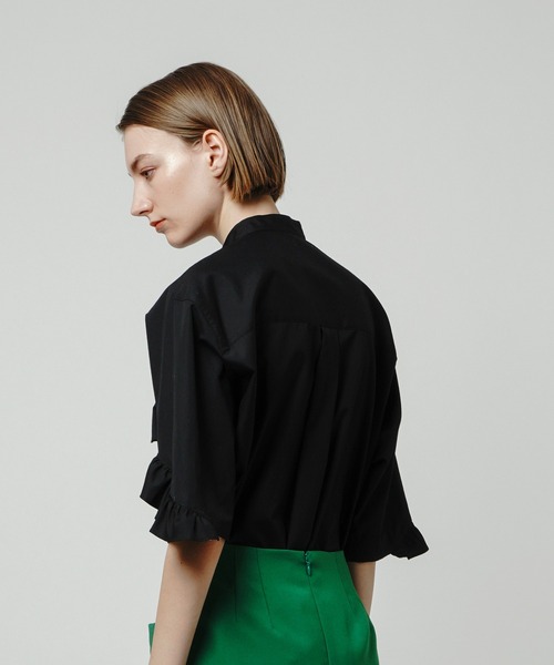 allureville（アルアバイル）の「ブロード切替フリルブラウス（シャツ