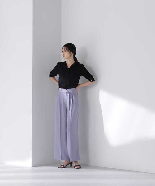 NATURAL BEAUTY BASIC（ナチュラルビューティーベーシック）の「◇ボウタイニット（ニット/セーター・レディース・オレンジ/オフホワイト/ブラック/ライトグリーン・FREE）」の6枚目の写真