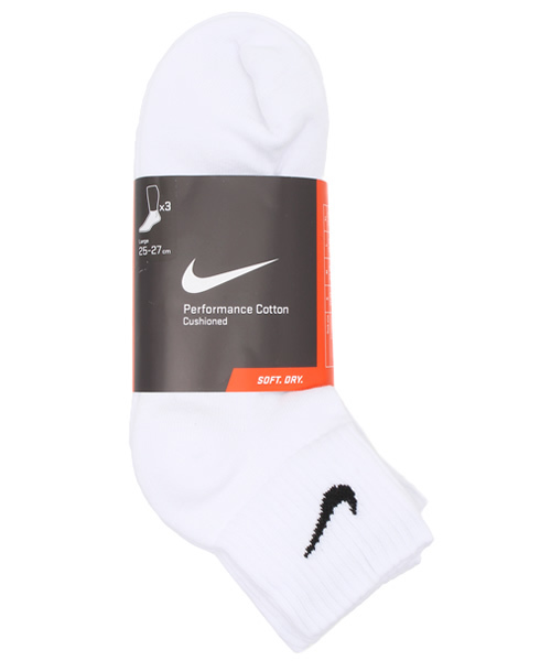 NIKE（ナイキ）の「☆☆NIKE(ナイキ): 3P SOCKS（ソックス/靴下・メンズ・ホワイト/ブラック・ONE SIZE）」の2枚目の写真