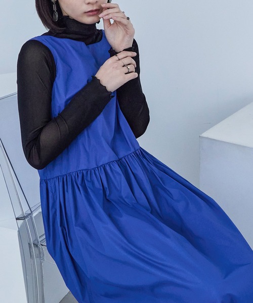 Fashion Letter（ファッションレター）の「ソフトタフタ ジャンパースカート（ジャンパースカート・レディース・ブラック/ブルー/オリーブ・M）」の15枚目の写真