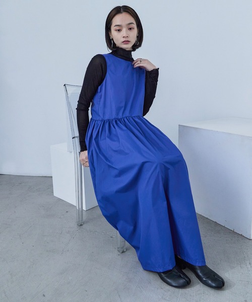 Fashion Letter（ファッションレター）の「ソフトタフタ ジャンパースカート（ジャンパースカート・レディース・ブラック/ブルー/オリーブ・M）」の7枚目の写真