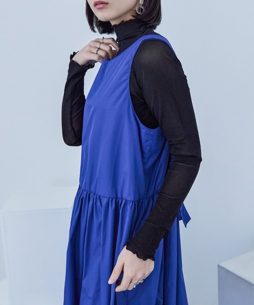 Fashion Letter（ファッションレター）の「ソフトタフタ ジャンパースカート（ジャンパースカート・レディース・ブラック/ブルー/オリーブ・M）」の19枚目の写真