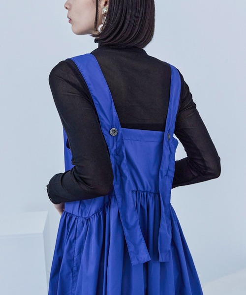 Fashion Letter（ファッションレター）の「ソフトタフタ ジャンパースカート（ジャンパースカート・レディース・ブラック/ブルー/オリーブ・M）」の4枚目の写真