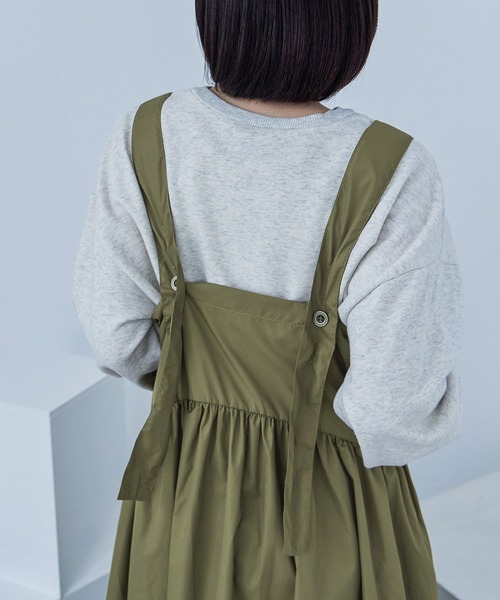 Fashion Letter（ファッションレター）の「ソフトタフタ ジャンパースカート（ジャンパースカート・レディース・ブラック/ブルー/オリーブ・M）」の5枚目の写真