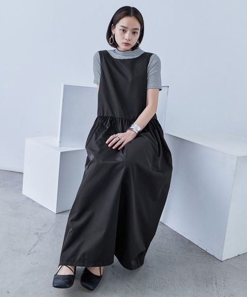 Fashion Letter（ファッションレター）の「ソフトタフタ ジャンパースカート（ジャンパースカート・レディース・ブラック/ブルー/オリーブ・M）」の13枚目の写真
