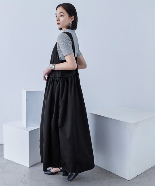 Fashion Letter（ファッションレター）の「ソフトタフタ ジャンパースカート（ジャンパースカート・レディース・ブラック/ブルー/オリーブ・M）」の17枚目の写真