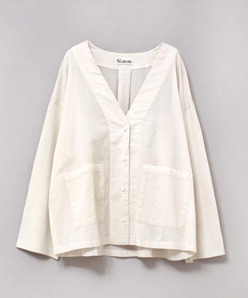 RNA-N（アールエヌエーエヌ）の「M2043 カットソースリーブシャツカーデ（カーディガン/ボレロ・レディース・ライトグレー/ブラック/ブルー・MEDIUM）」の16枚目の写真