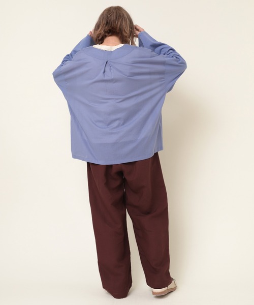 RNA-N（アールエヌエーエヌ）の「M2043 カットソースリーブシャツカーデ（カーディガン/ボレロ・レディース・ライトグレー/ブラック/ブルー・MEDIUM）」の12枚目の写真