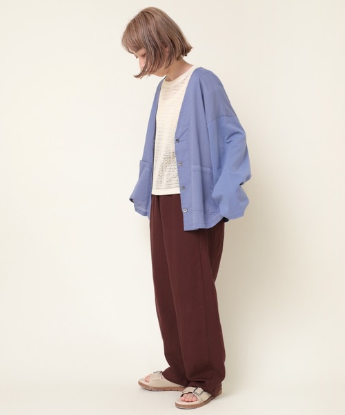 RNA-N（アールエヌエーエヌ）の「M2043 カットソースリーブシャツカーデ（カーディガン/ボレロ・レディース・ライトグレー/ブラック/ブルー・MEDIUM）」の20枚目の写真