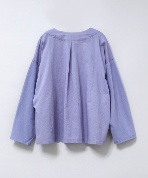 RNA-N（アールエヌエーエヌ）の「M2043 カットソースリーブシャツカーデ（カーディガン/ボレロ・レディース・ライトグレー/ブラック/ブルー・MEDIUM）」の6枚目の写真