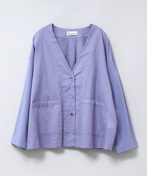 RNA-N（アールエヌエーエヌ）の「M2043 カットソースリーブシャツカーデ（カーディガン/ボレロ・レディース・ライトグレー/ブラック/ブルー・MEDIUM）」の13枚目の写真