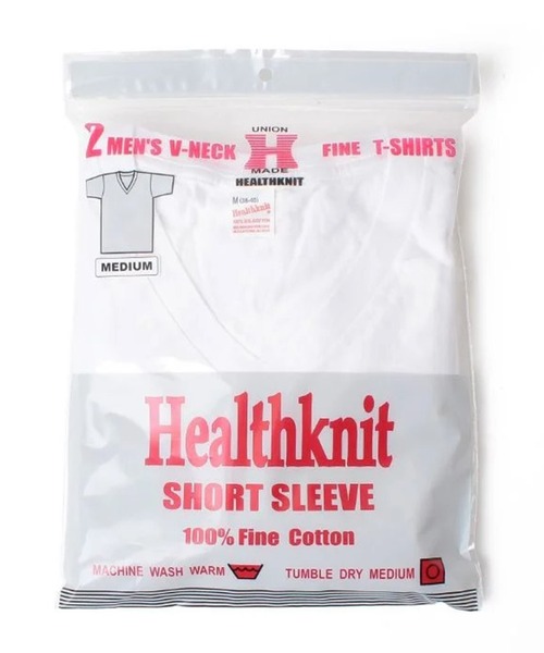 Healthknit(ヘルスニット)の「【Healthknit】2-2202 2枚セット パック入り ベーシックVネックコットンTシャツ 半袖 5.2oz(Tシャツ/カットソー・メンズ・ホワイト/ブラック/ネイビー/チャコールグレー・M/S/L)」の7枚目の写真