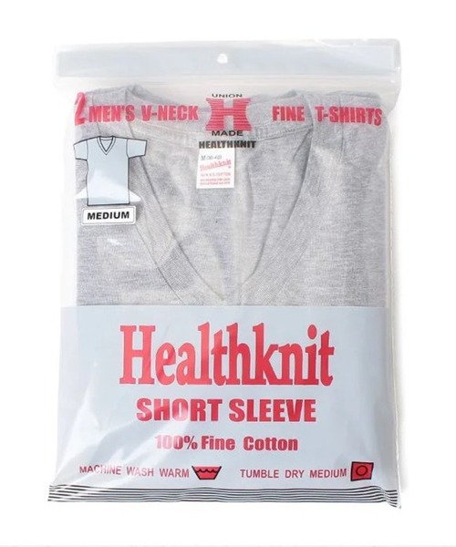 Healthknit(ヘルスニット)の「【Healthknit】2-2202 2枚セット パック入り ベーシックVネックコットンTシャツ 半袖 5.2oz(Tシャツ/カットソー・メンズ・ホワイト/ブラック/ネイビー/チャコールグレー・M/S/L)」の12枚目の写真