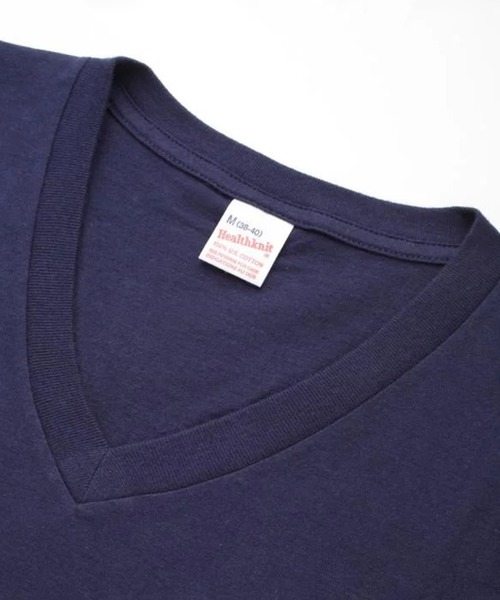 Healthknit(ヘルスニット)の「【Healthknit】2-2202 2枚セット パック入り ベーシックVネックコットンTシャツ 半袖 5.2oz(Tシャツ/カットソー・メンズ・ホワイト/ブラック/ネイビー/チャコールグレー・M/S/L)」の14枚目の写真