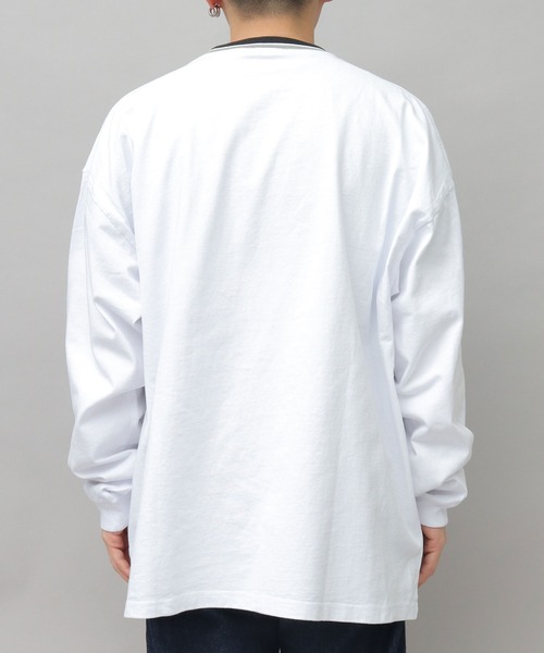 Goodwear（グッドウェア）の「USAコットン 衿ラインリブ ポケット付き スーパービッグシルエット 袖リブ ロングスリーブTシャツ / ロンT / 2W7-13207（Tシャツ/カットソー・メンズ・ブラック/ダークグリーン/ブルー/ブラック系その他/ホワイト/ミント・M/L）」の18枚目の写真